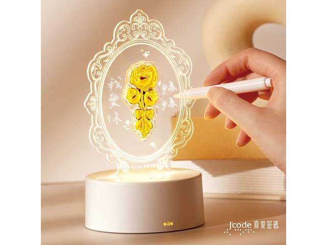 玫瑰花黃金壓克力小夜燈