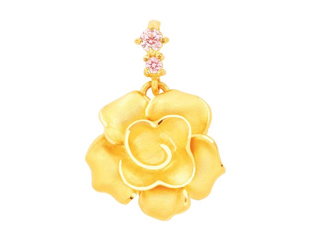 珍愛花語(小)CZ金墜