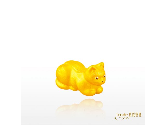 貓跳台-臥姿貓咪(硬金)擺件