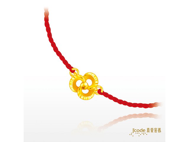 小花開(硬金)編織手鍊-放大