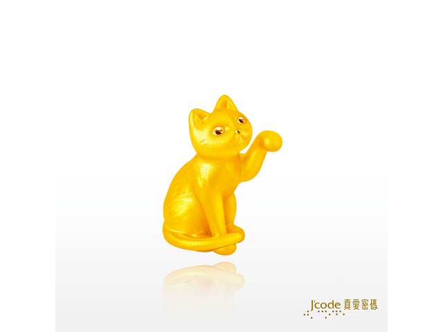 貓跳台-舉手貓咪(硬金)擺件