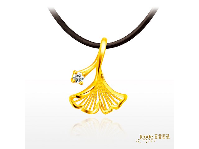 銀向杏福(硬金)(簍空)墜子