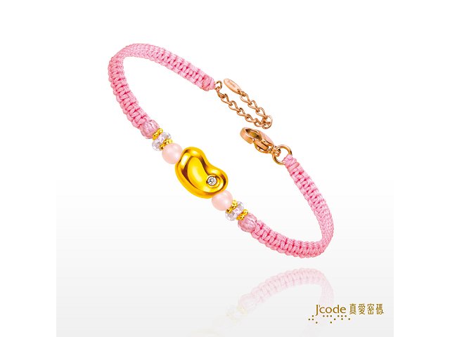 愛情種子-寶石粉紅編織手鍊