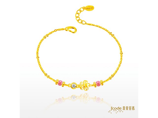 粉綻小花(硬金)手鍊