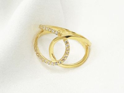 鑲珠黃金戒指