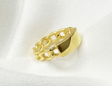 6D硬金光牌鍊環戒指
