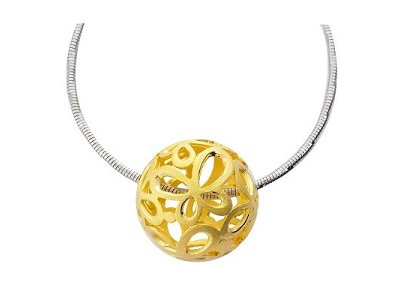 蝶蘭花彩金球墜