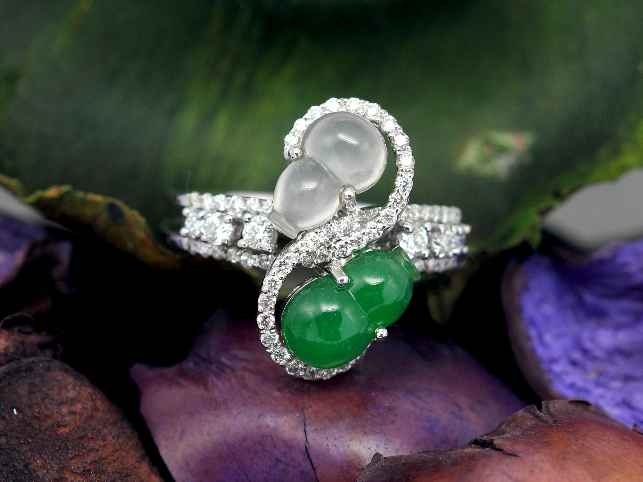 天然冰翡钻石戒指